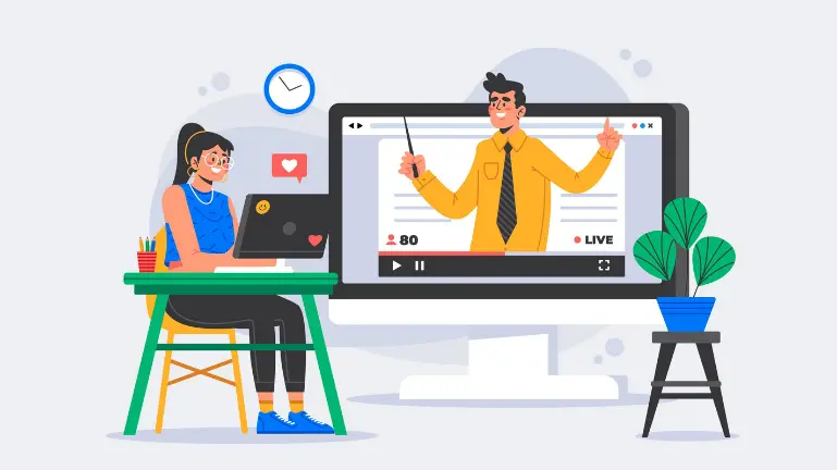 Offers online learning -KrishaStudio